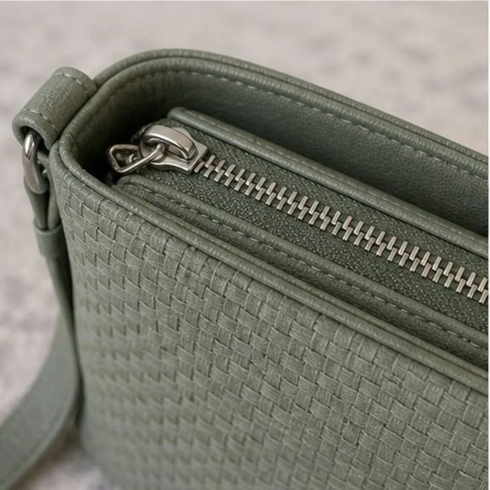 Sage Woven Crossbody Bag
